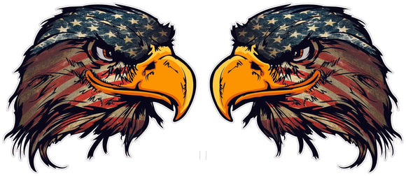 American Flag Eagle Head v3 Pairs Decal