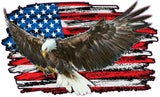 Eagle Worn American Flag Decal