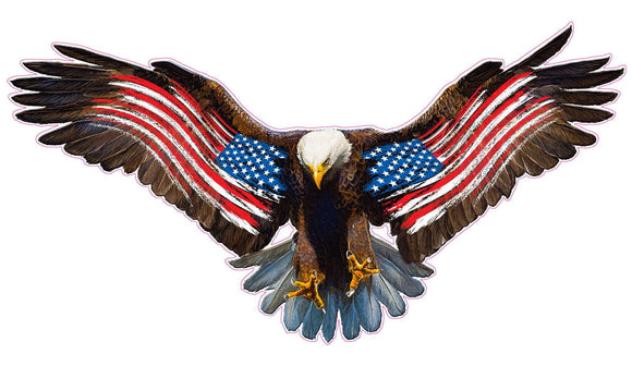 Bald Eagle Worn American Flag Decal