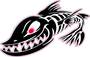 Skeleton fish decal