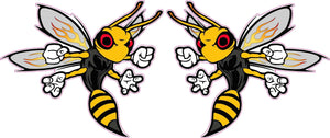 Flying Stinger Bees Decal Pair