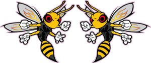 Flying Stinger Bees Decal Pair