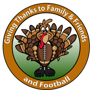 Giving Thanks to Family & Friends and football Wall or Window Decor Decal