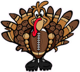 Thanksgiving Turkey and football Wall or Window Decor Decal