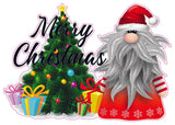 Christmas and Holiday Wall Decor Decal Gnome Santa Claus with Christmas Tree Merry Christmas