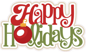 Christmas and Holiday Wall Decor Decal Happy Holidays - 36" x 22" | Nostalgia Decals Online vinyl sticker wall decor, wall decoration vinyl decals, vinyl holiday wall stickers, vinyl window stickers for the holidays