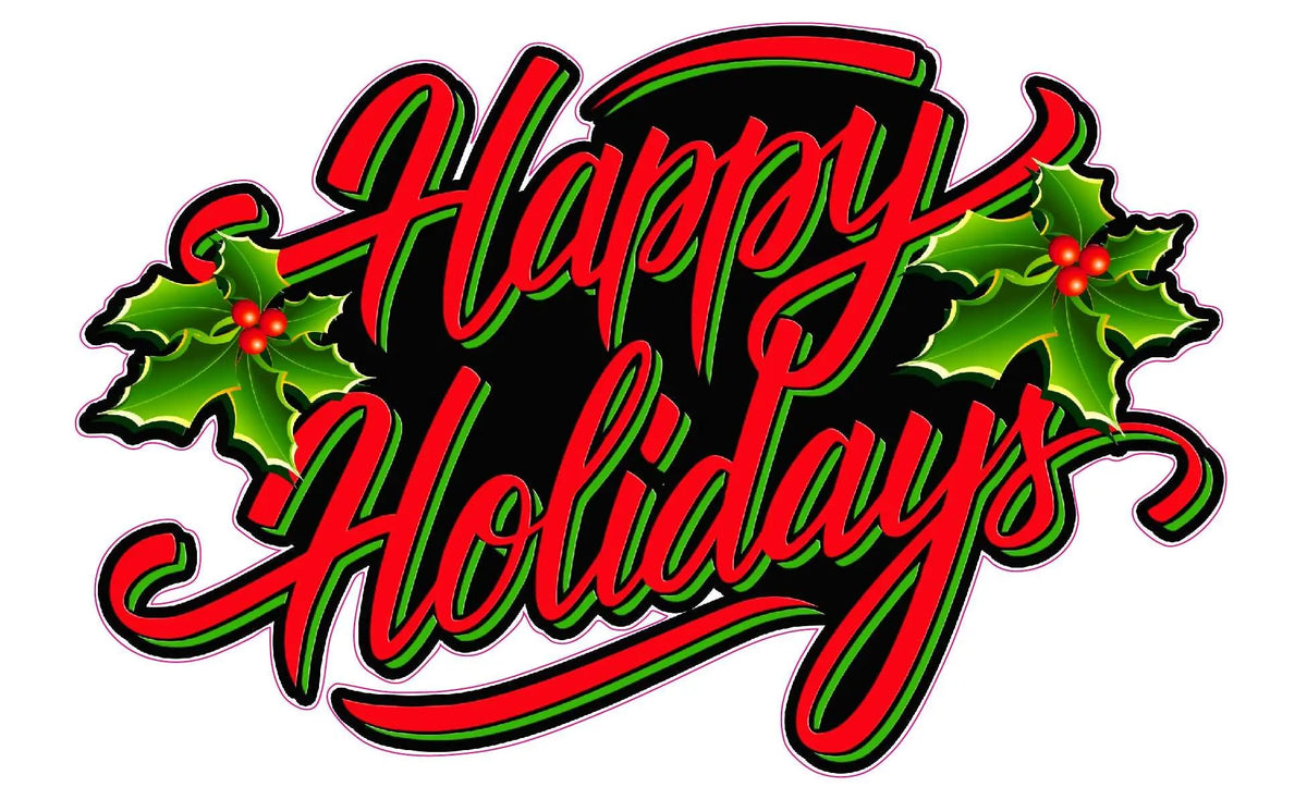 Christmas and Holiday Wall Decor Decal Happy Holidays Script | Nostalgia  Decals Wall Decoration Stickers – Nostalgia Decals Online
