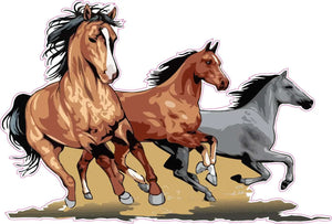 Running Horses Wall Decor Decal - Decal - 24" x 17.5" | Nostalgia Decals Online vinyl sticker wall decor, wall decoration vinyl decals, vinyl holiday wall stickers, vinyl window stickers for the holidays