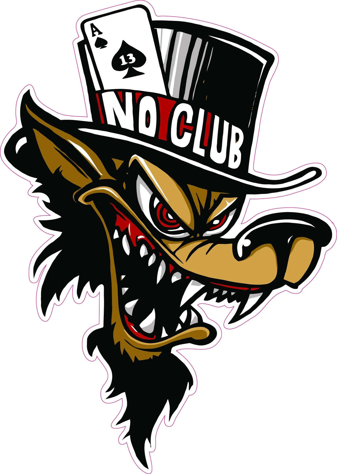 Lone Wolf No Club V2 Decal Nostalgia Decals Retro Vinyl Stickers