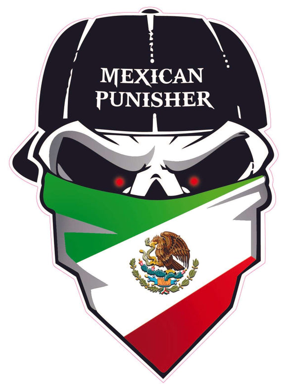 Mexican Punisher Decal- | Nostalgia Decals Online window stickers for cars and trucks, die cut vinyl decals, vinyl graphics for car windows, vinyl wall decor stickers
