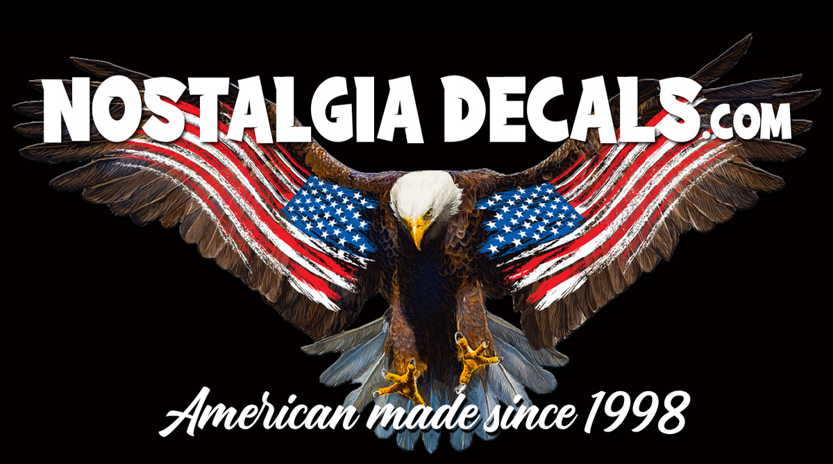 Nastalgia Racing Decal Nostalgia Decals: Die Cut Vinyl Decals American flag eagles Graphics ...