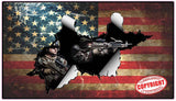 Patriotic worn American flag Decal sticker