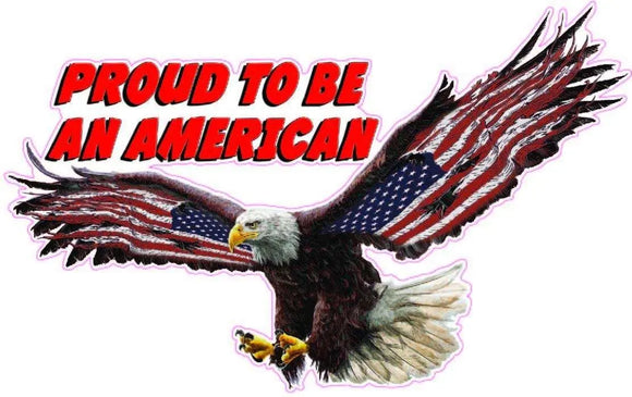 Proud To Be An American Red Lettering Decal  | Nostalgia Decals Online military window stickers for cars and trucks, army vinyl decals for cars, marine corps vinyl stickers, die cut vinyl proud american decals