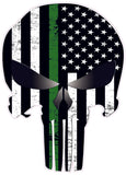 Punisher Skull Thin Military Line Subdued Decal