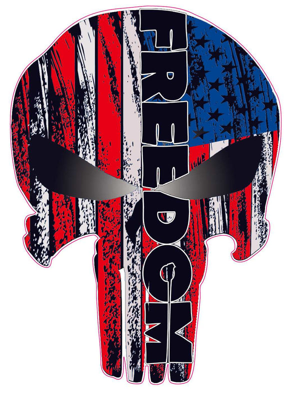 Skull Freedom with American Flag Decal