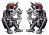 Skeleton American Flag Bandana pairs Decal