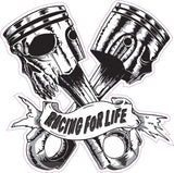 Skulls Pistons Racing for Life Large Decal- | Nostalgia Decals Online truck decal stickers for windows, car window decals and stickers, auto brand stickers, logo decals for cars