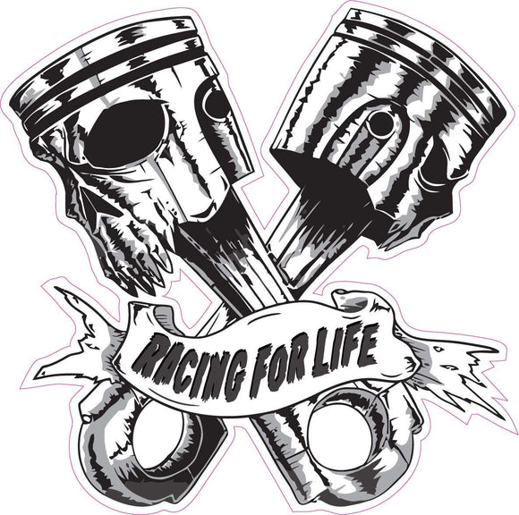 Skulls Pistons Racing for Life Decal- | Nostalgia Decals Online truck decal stickers for windows, car window decals and stickers, auto brand stickers, logo decals for cars