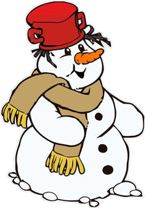 Snowman Version 2 Window and Wall Decor Decal - 12"x8" | Nostalgia Decals Online vinyl sticker wall decor, wall decoration vinyl decals, vinyl holiday wall stickers, vinyl window stickers for the holidays