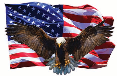 soaring eagle american flag decal