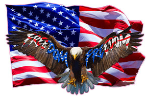 Soaring Bald Eagle American Flag Freedom Decal