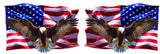 Soaring Bald Eagle American Flag right & left Decal