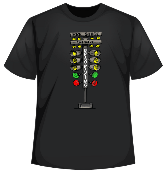 Black t-shirt with a graphic of a drag tree