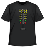 Black t-shirt with a graphic of a drag tree