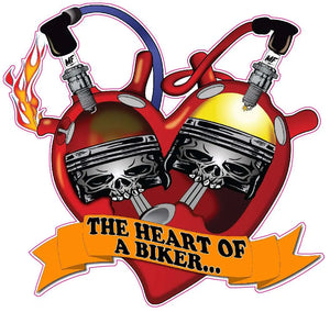 The Heart of a Biker Decal