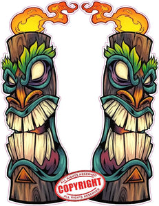 Tiki god totem pole v2 pairs Decal