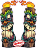 Tiki god totem pole v2 pairs Decal