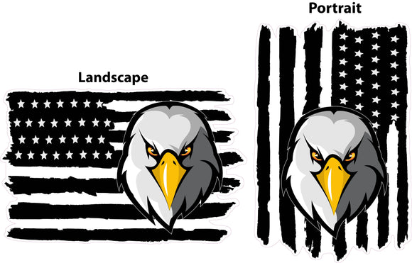 worn black flag eaglehead decal