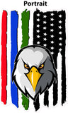 Black Worn American Flag eaglehead first responders decal - Nostalgia Decals Online
