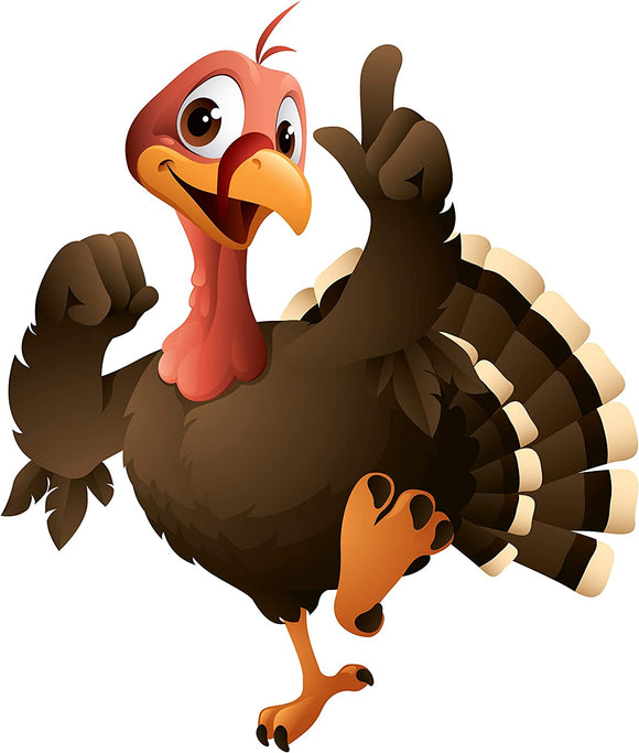 Thanksgiving Turkey jumping for joy