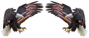 American Eagle American Flag Pair Decal