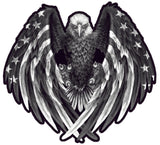 American Flag Eagle Wings Gray Scale Decal - Nostalgia Decals Online
