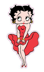 Betty Boop Red Dress Decal - | Nostalgia Decals Online retro car decals, old school vinyl stickers for cars, racing graphics for cars, car decals for girls