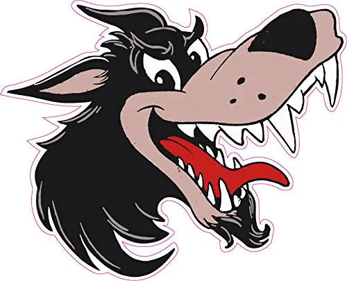 Big Bad Wolf Version 2 Decal - | Nostalgia Decals Online retro car decals, old school vinyl stickers for cars, racing graphics for cars, car decals for girls