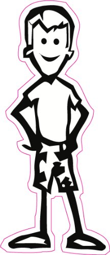 Build a Stick Family - Teen Boy Decal - | Nostalgia Decals Online cute stick figure family stickers, car window stick family, stick figure family decals