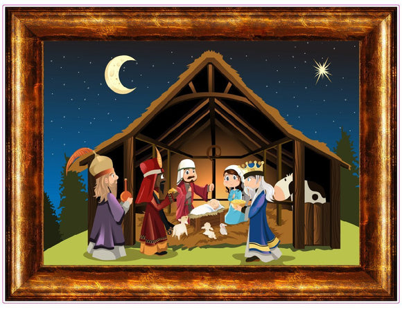 Christmas and Holiday Manger Scene Window and Wall Decor Decal - 24