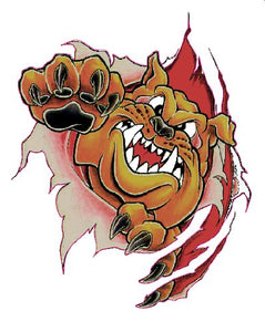 Clawing Bull Dog Decal - | Nostalgia Decals Online retro car decals, old school vinyl stickers for cars, racing graphics for cars, car decals for girls