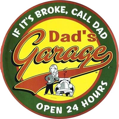 Dads Garage Decal - | Nostalgia Decals Online retro car decals, old school vinyl stickers for cars, racing graphics for cars, car decals for girls