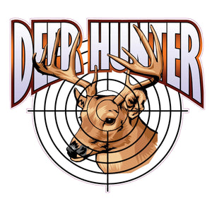 Deer Hunting Decal - 5" x 4.5" | Nostalgia Decals Online retro car decals, old school vinyl stickers for cars, racing graphics for cars, car decals for girls