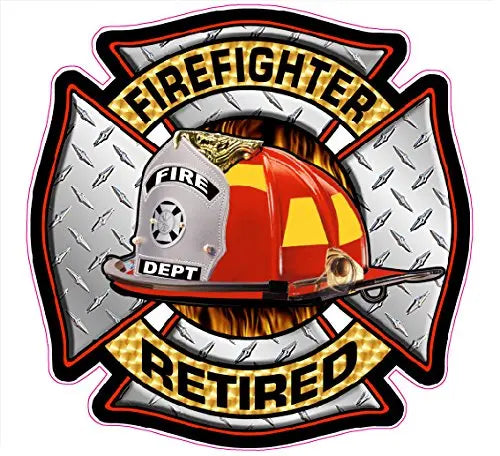 Fire Fighter Retired Decal - | Nostalgia Decals Online retro car decals, old school vinyl stickers for cars, racing graphics for cars, car decals for girls