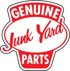 Genuine Junk Yard Parts Decal - | Nostalgia Decals Online retro car decals, old school vinyl stickers for cars, racing graphics for cars, car decals for girls