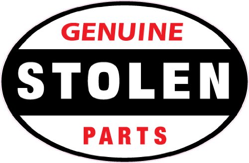 Genuine Stolen Parts Decal - | Nostalgia Decals Online retro car decals, old school vinyl stickers for cars, racing graphics for cars, car decals for girls