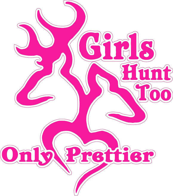 Girls Hunt Too Only Prettier Decal Pink - 5