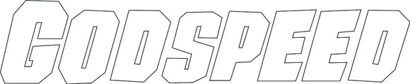 GodSpeed White Decal- | Nostalgia Decals Online window stickers for cars and trucks, die cut vinyl decals, vinyl graphics for car windows, vinyl wall decor stickers