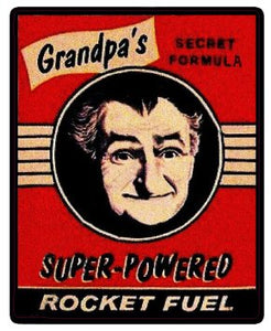 Grandpas Rocket Fuel Decal - | Nostalgia Decals Online retro car decals, old school vinyl stickers for cars, racing graphics for cars, car decals for girls