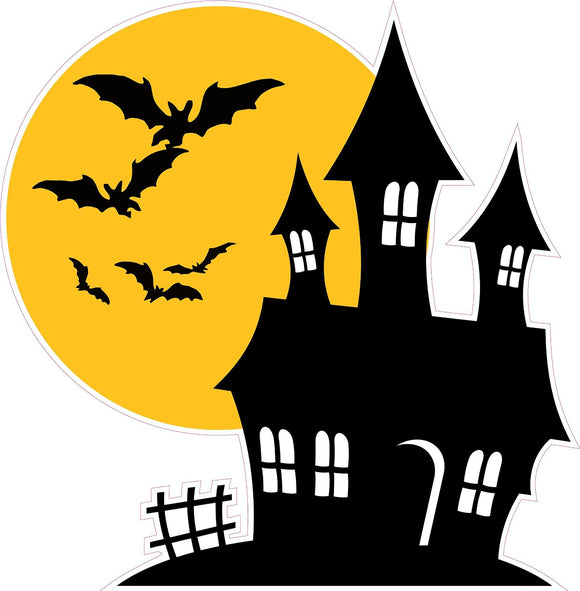 Halloween Haunted House with Bats Wall Decor Decal - Wall Decor - 12